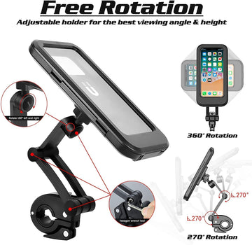 Bicycle Phone Holder Lightweight ABS Phone Mount Adjustable Mobile Phone Support