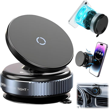 Car Dashboard Phone Holder 360° Vacuum Magnetic Phone Stand